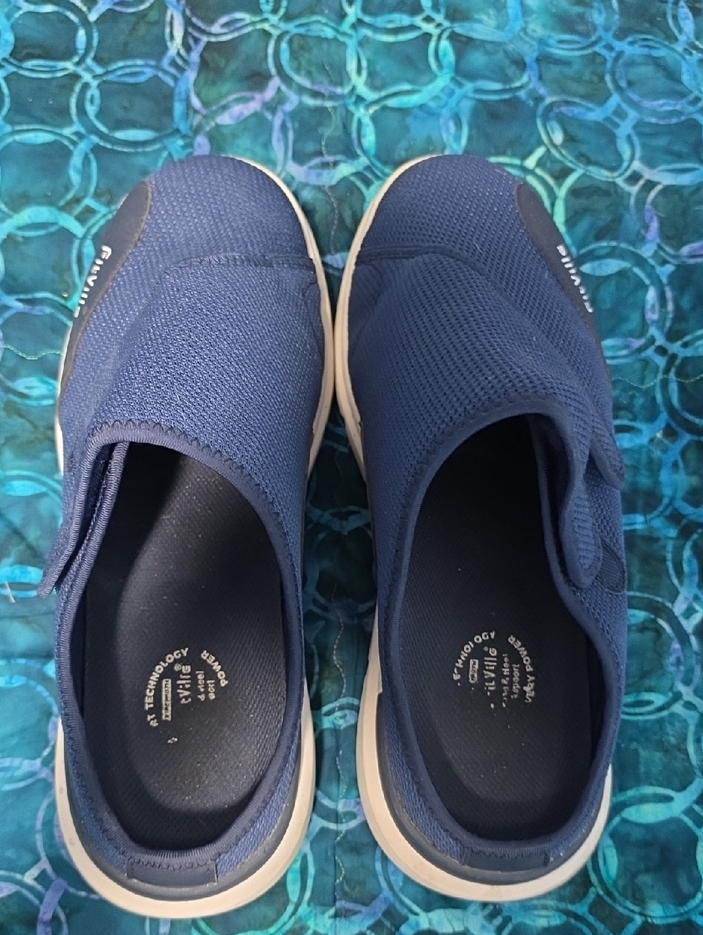 Men's Navy Slip-On Athletic Loafers Size 13 EW Velco straps